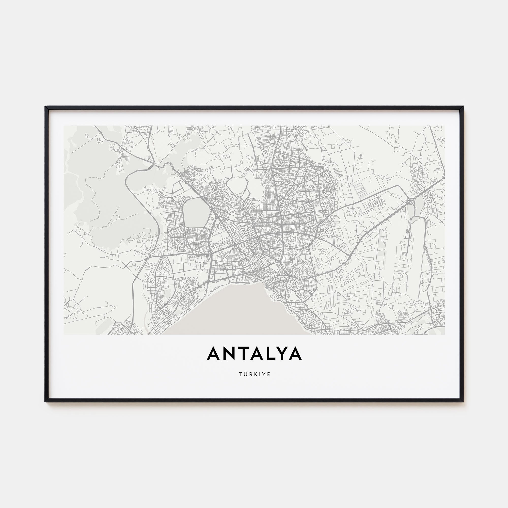 Antalya Map Landscape Poster