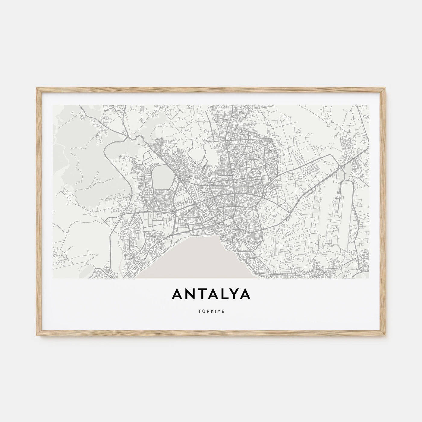 Antalya Map Landscape Poster
