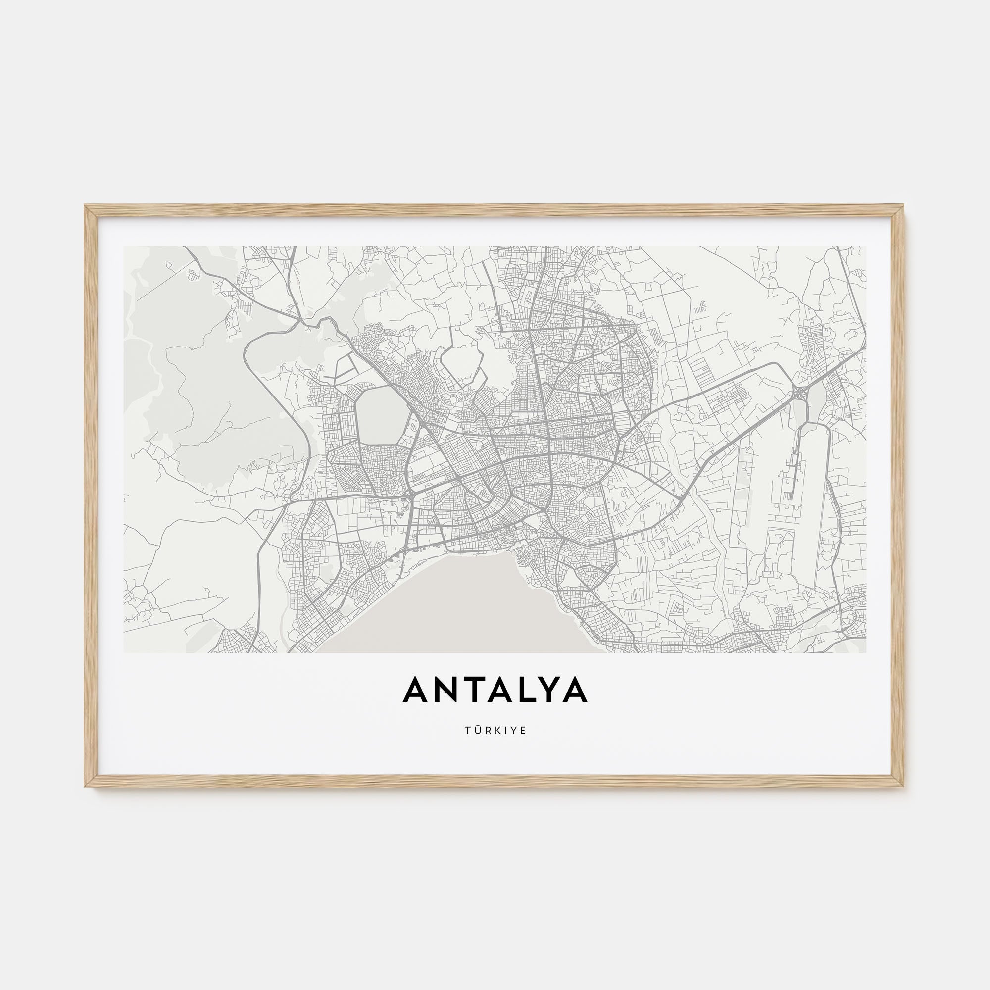 Antalya Map Landscape Poster