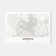 Antalya Map Landscape Poster