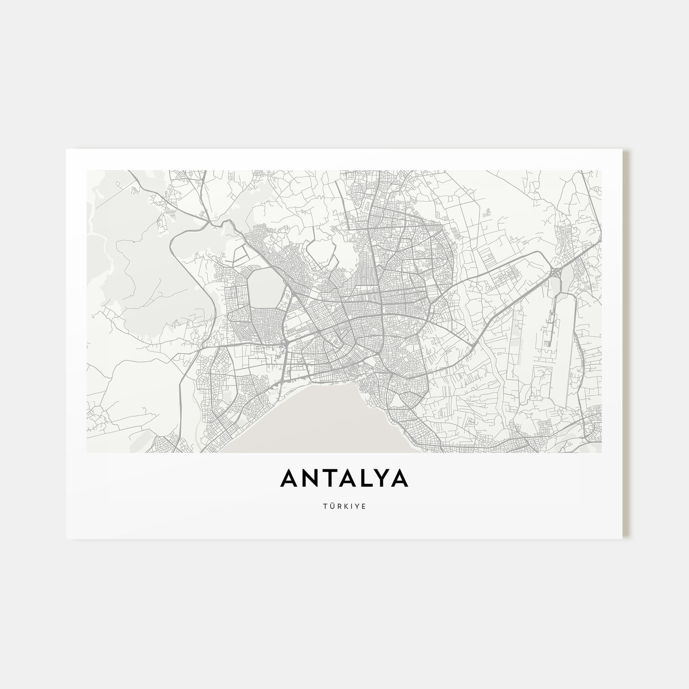 Antalya Map Landscape Poster