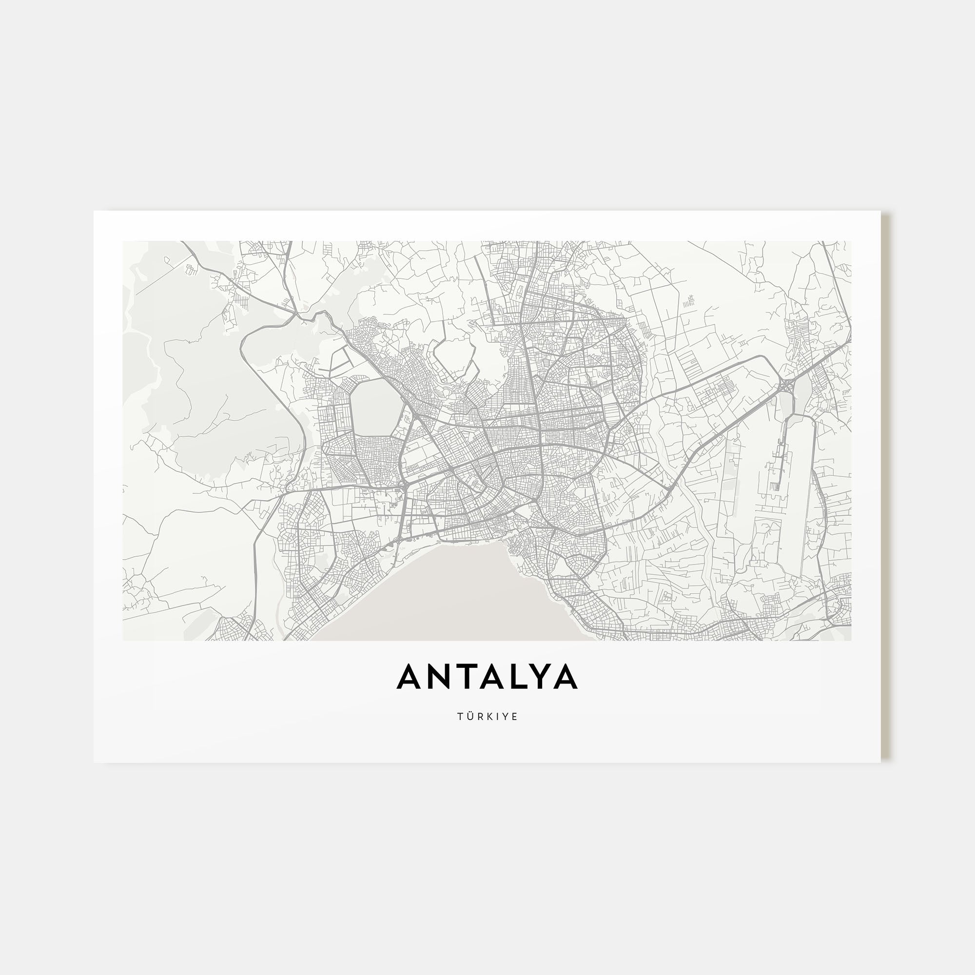 Antalya Map Landscape Poster