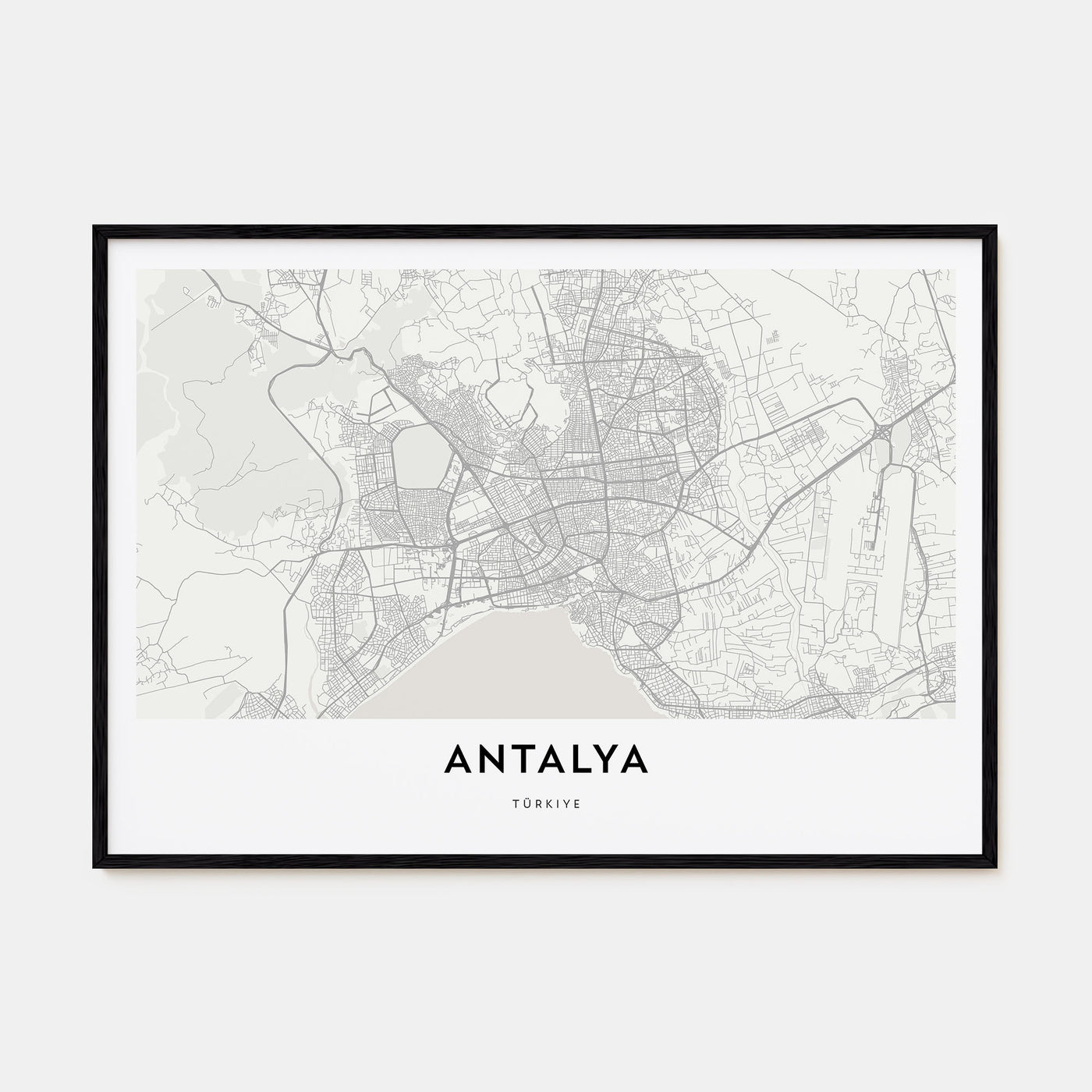 Antalya Map Landscape Poster