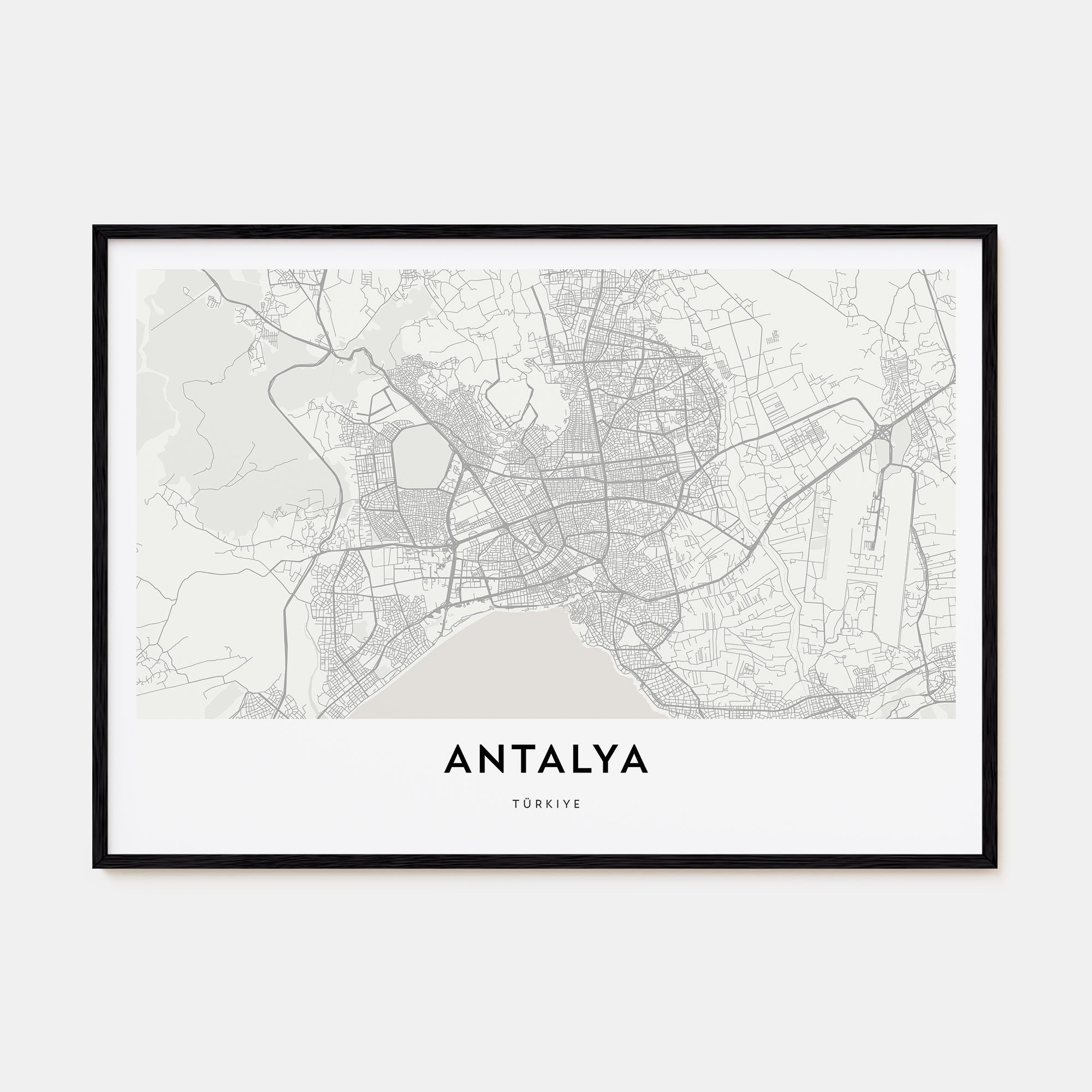 Antalya Map Landscape Poster