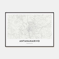 Antananarivo Map Landscape Poster