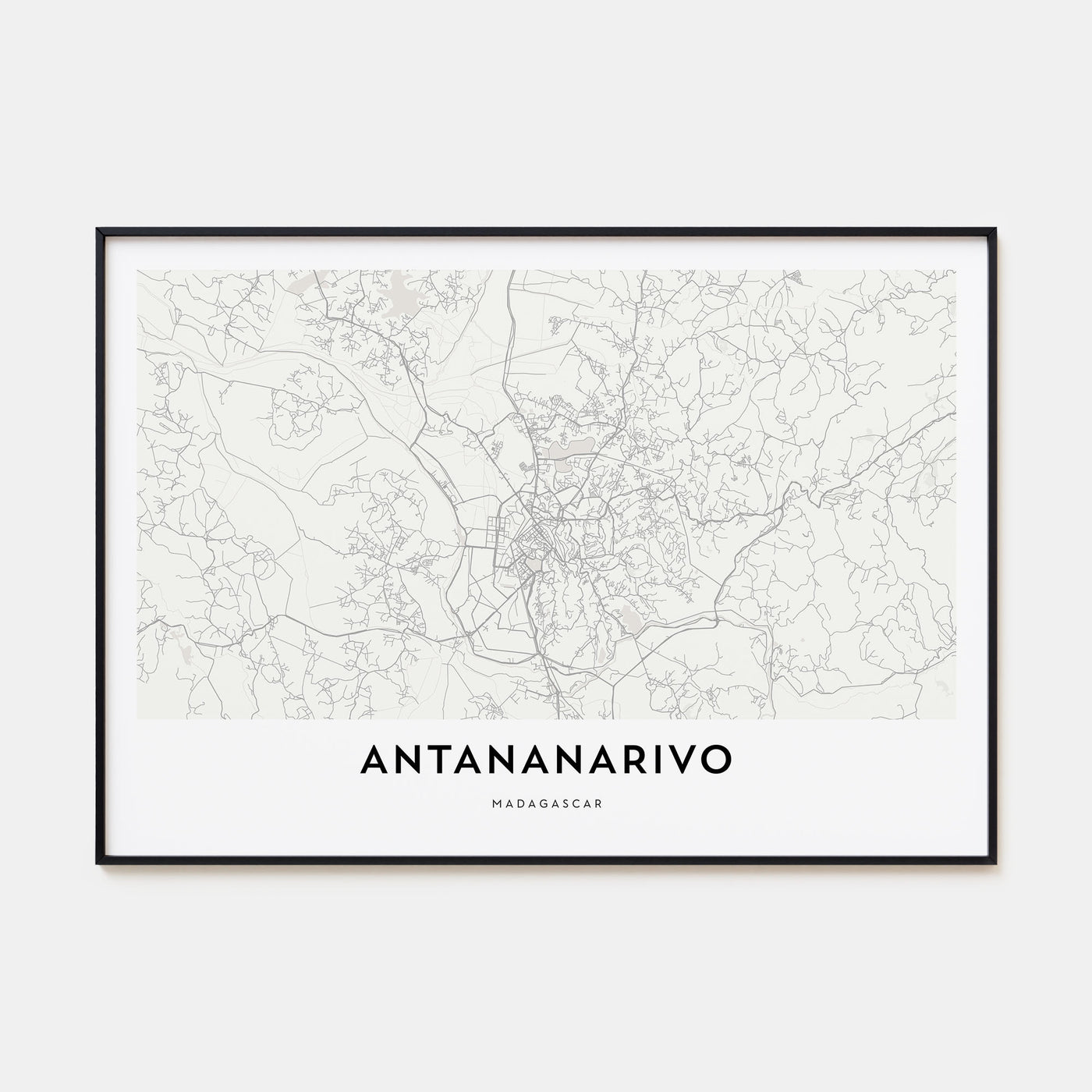 Antananarivo Map Landscape Poster