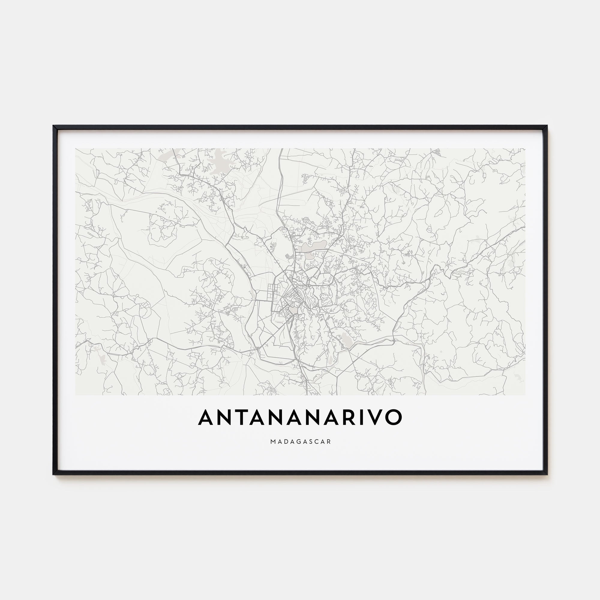 Antananarivo Map Landscape Poster