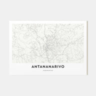 Antananarivo Map Landscape Poster