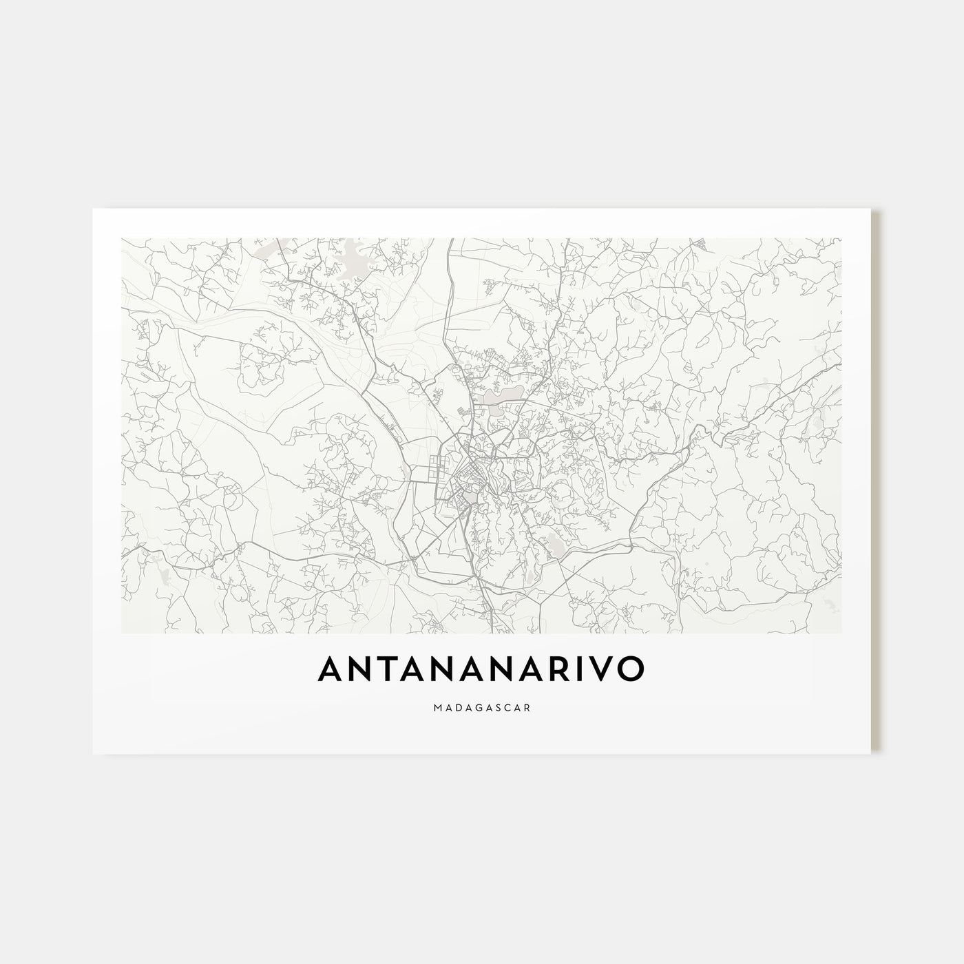 Antananarivo Map Landscape Poster