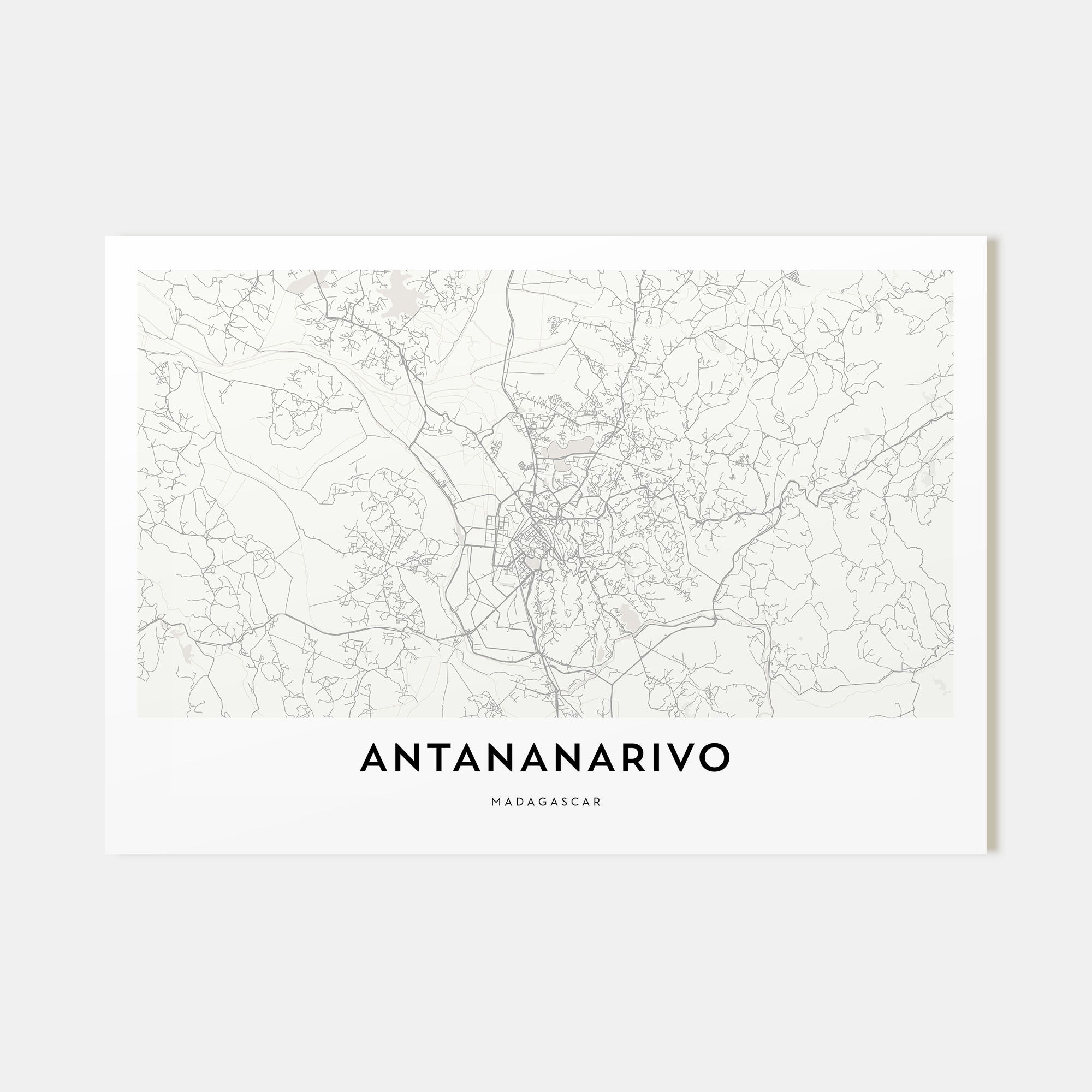 Antananarivo Map Landscape Poster