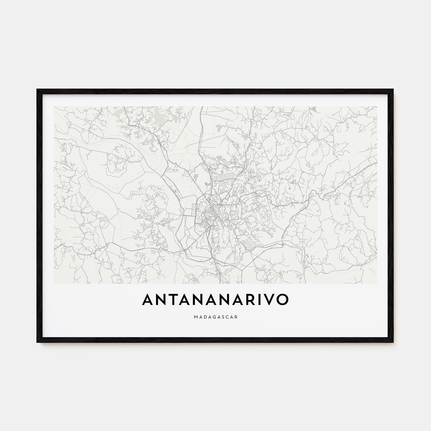 Antananarivo Map Landscape Poster