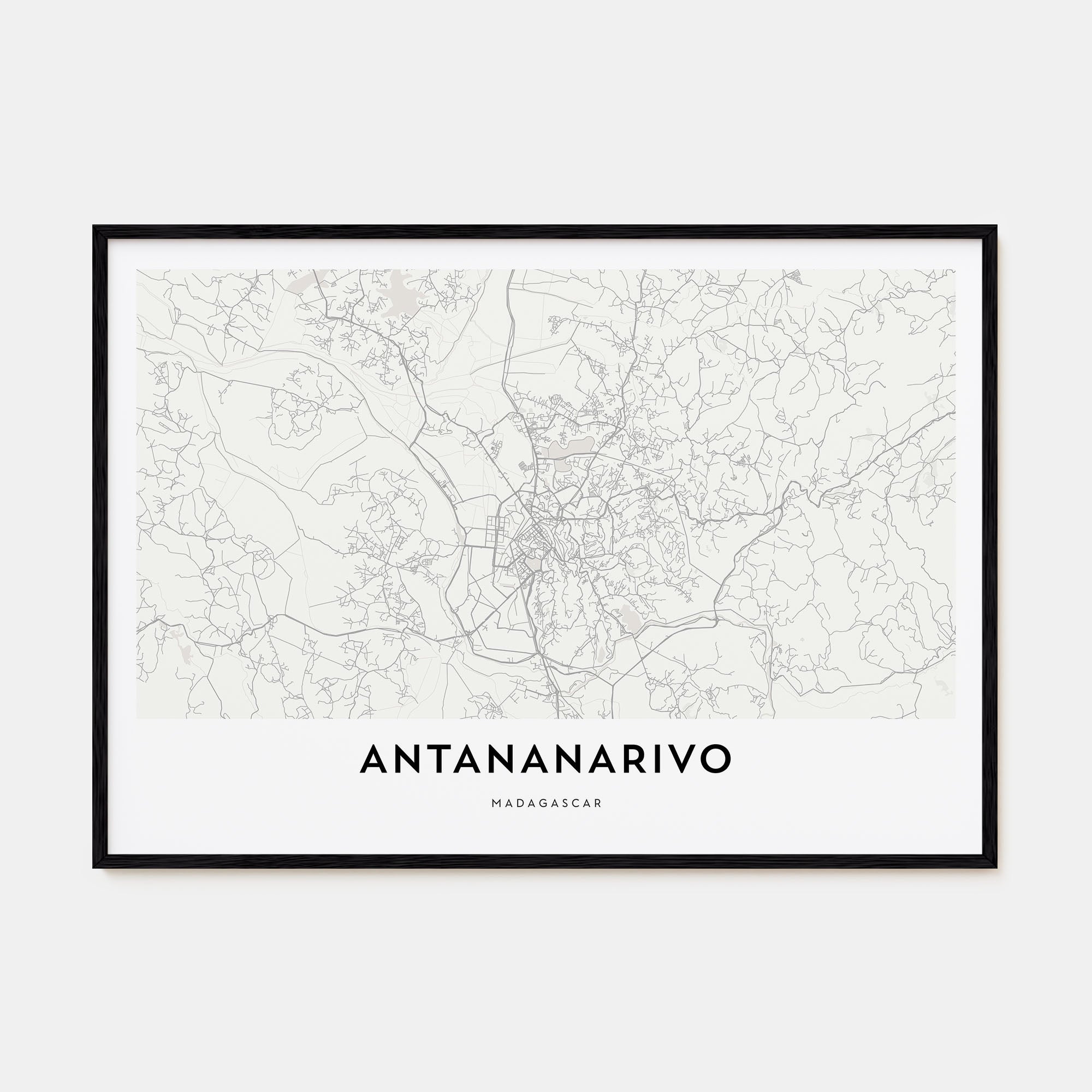 Antananarivo Map Landscape Poster
