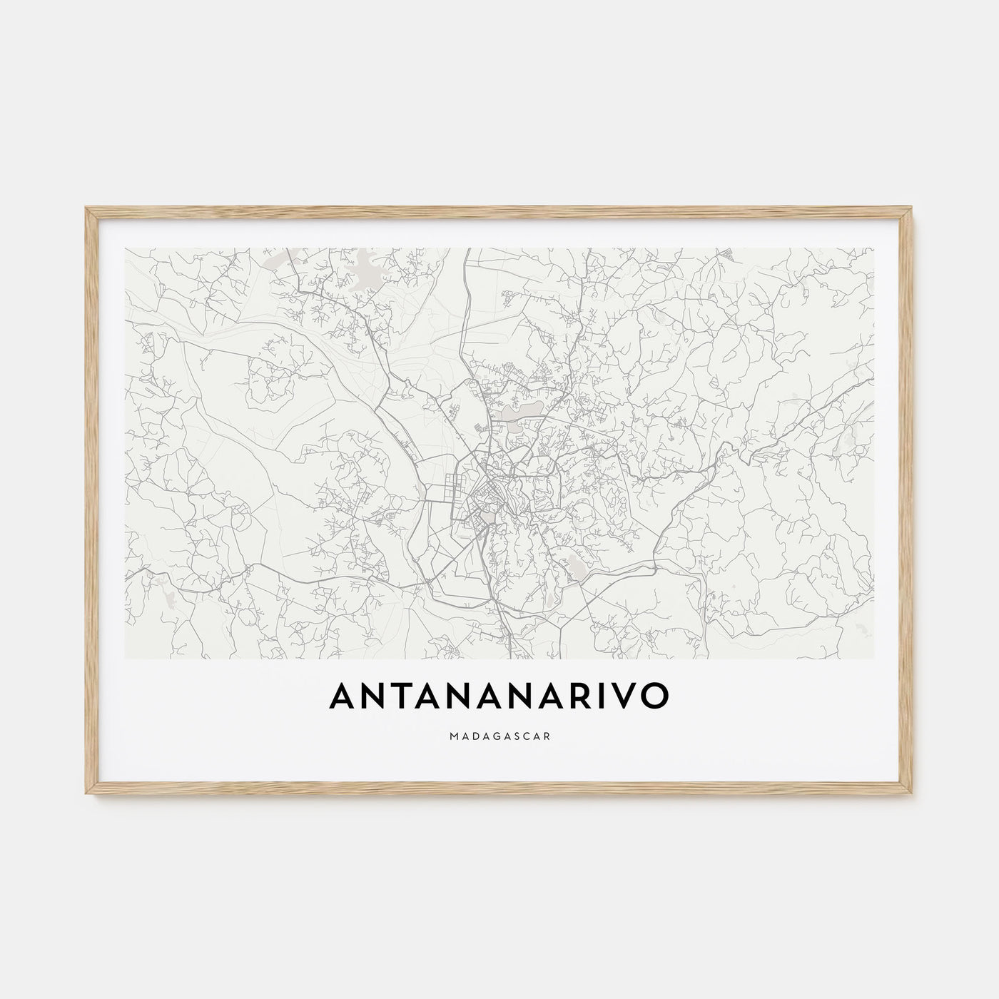 Antananarivo Map Landscape Poster
