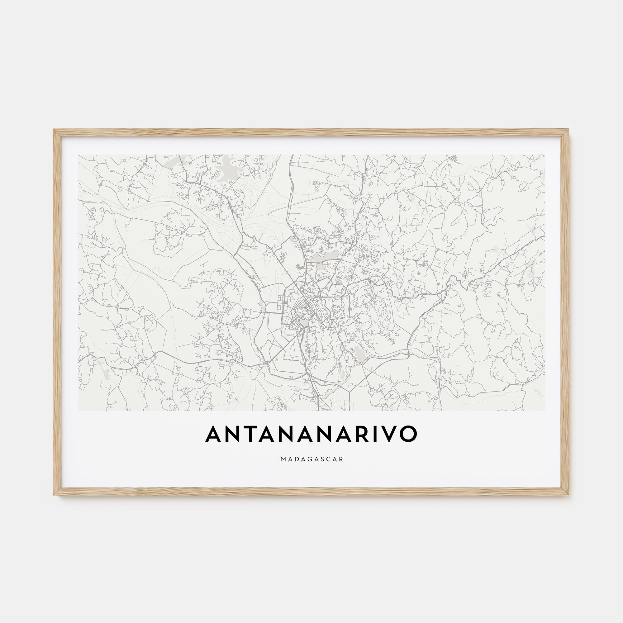 Antananarivo Map Landscape Poster