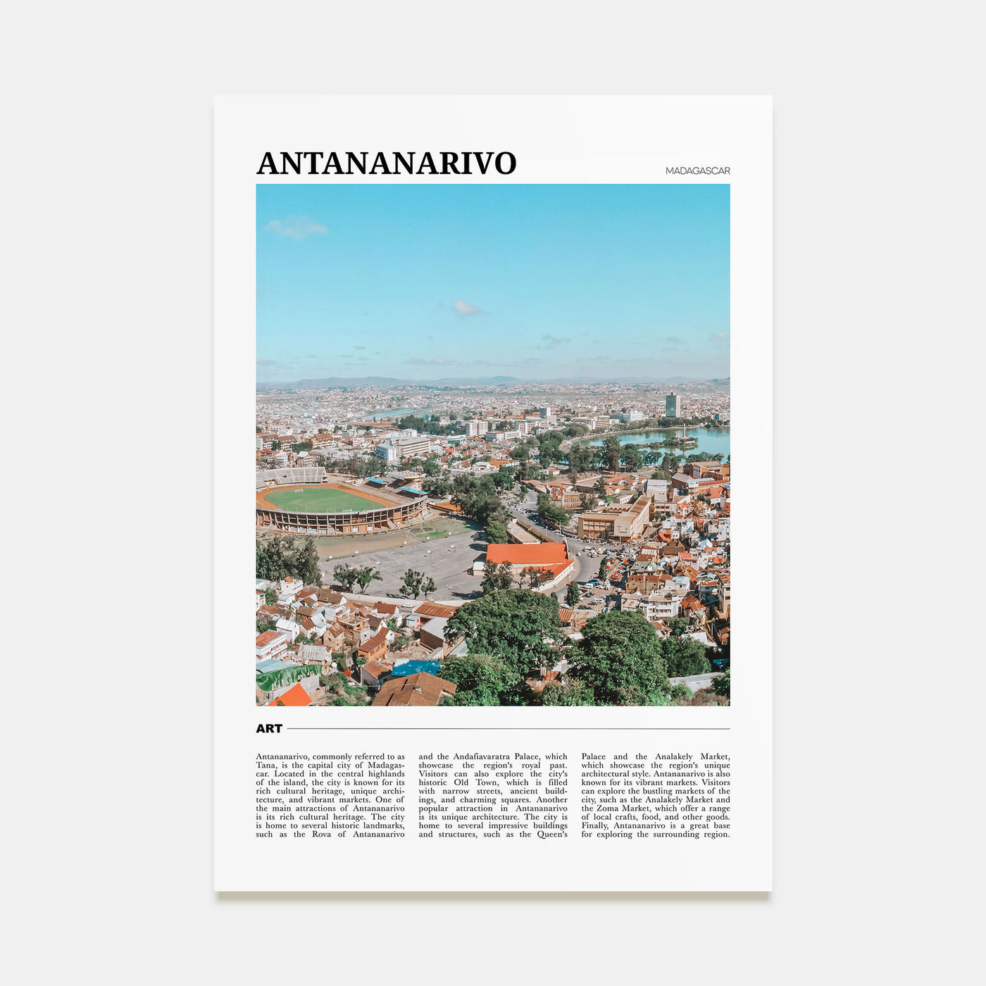 Antananarivo Travel Color Poster
