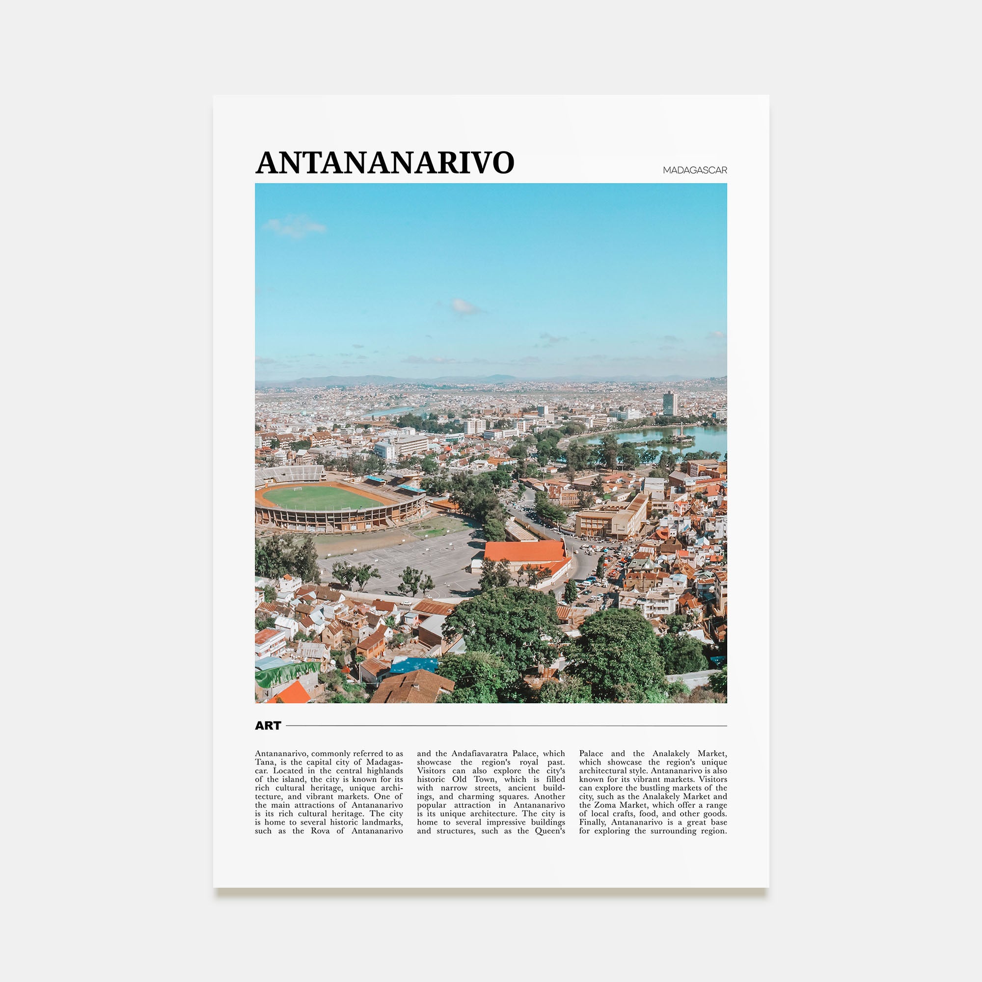 Antananarivo Travel Color Poster