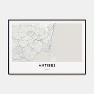 Antibes Map Landscape Poster