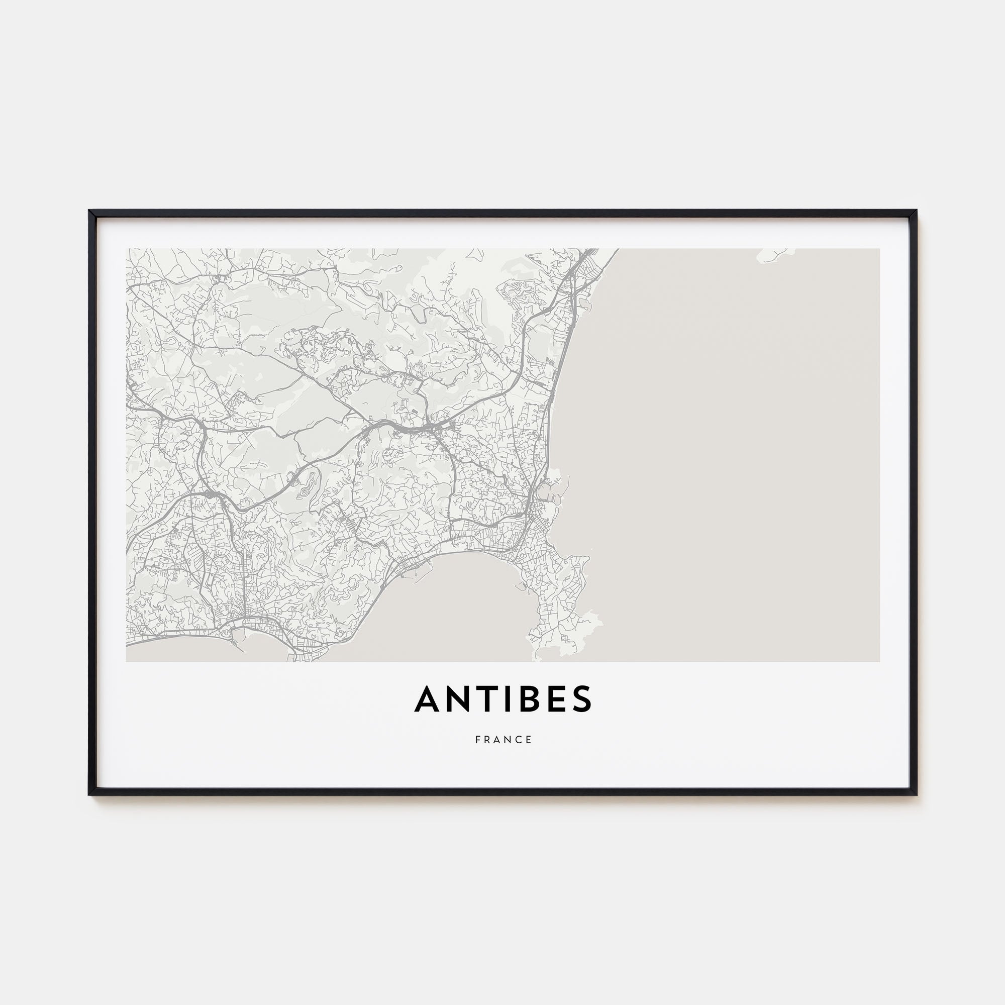 Antibes Map Landscape Poster