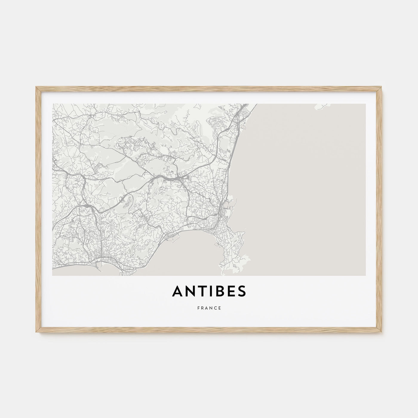 Antibes Map Landscape Poster