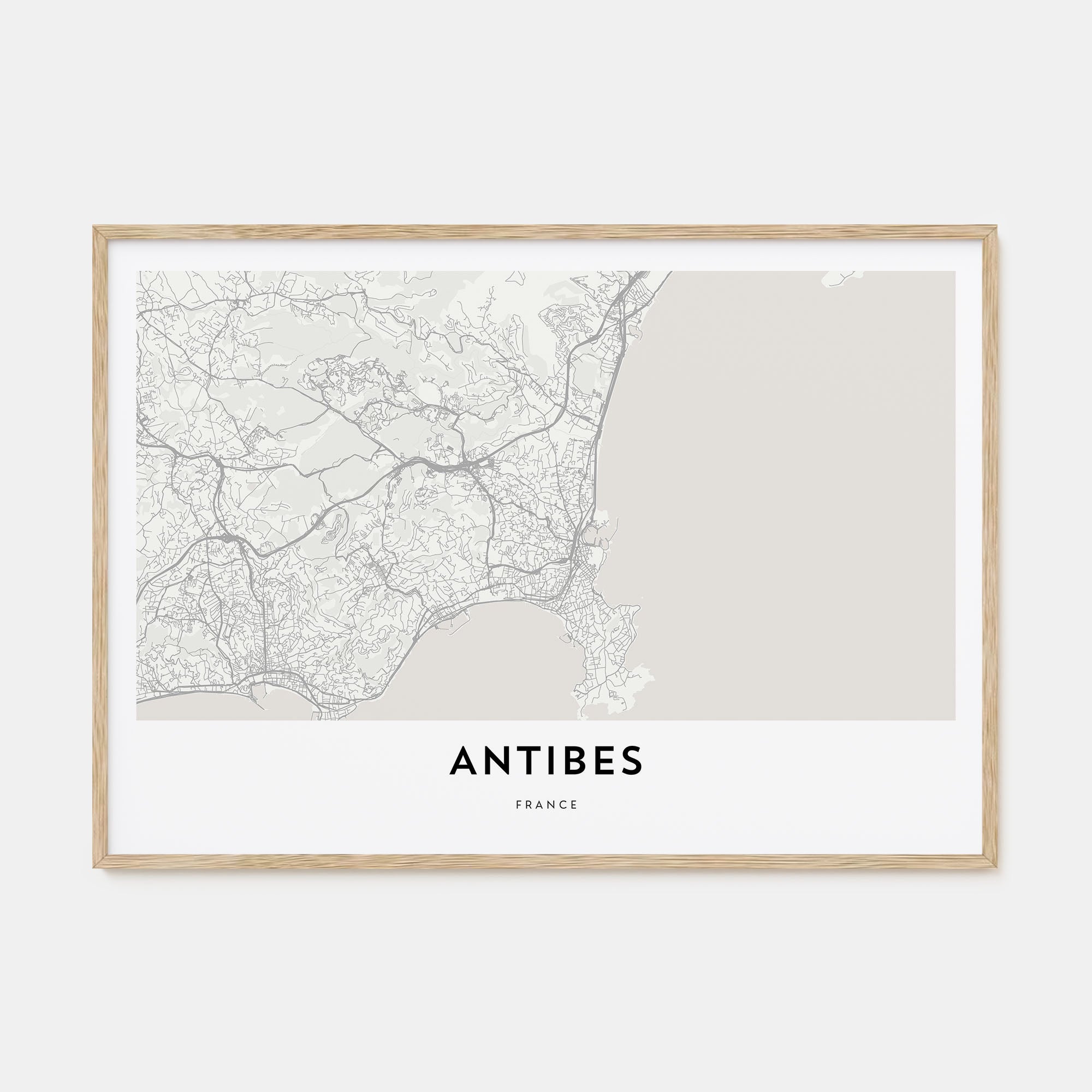 Antibes Map Landscape Poster