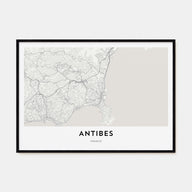 Antibes Map Landscape Poster