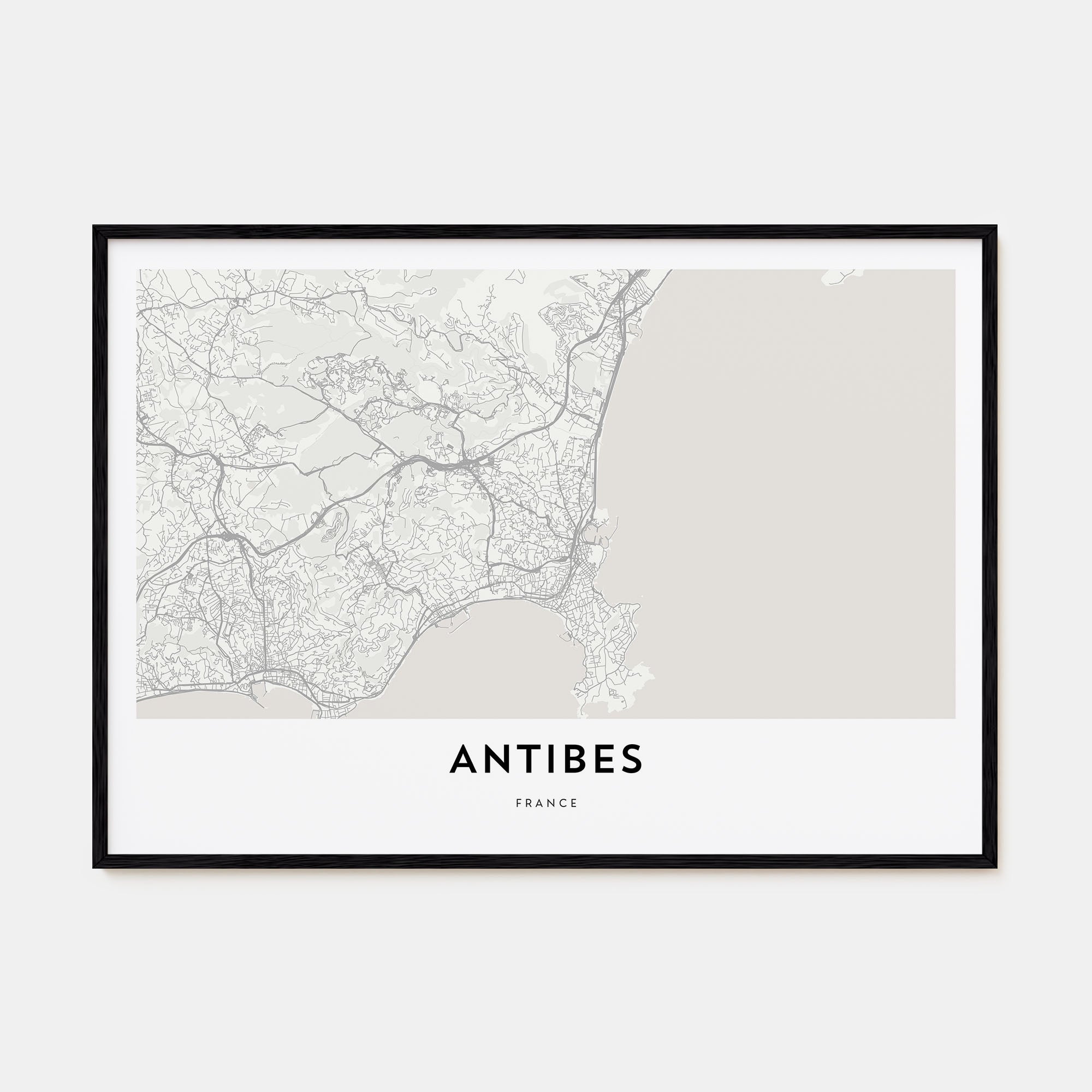 Antibes Map Landscape Poster