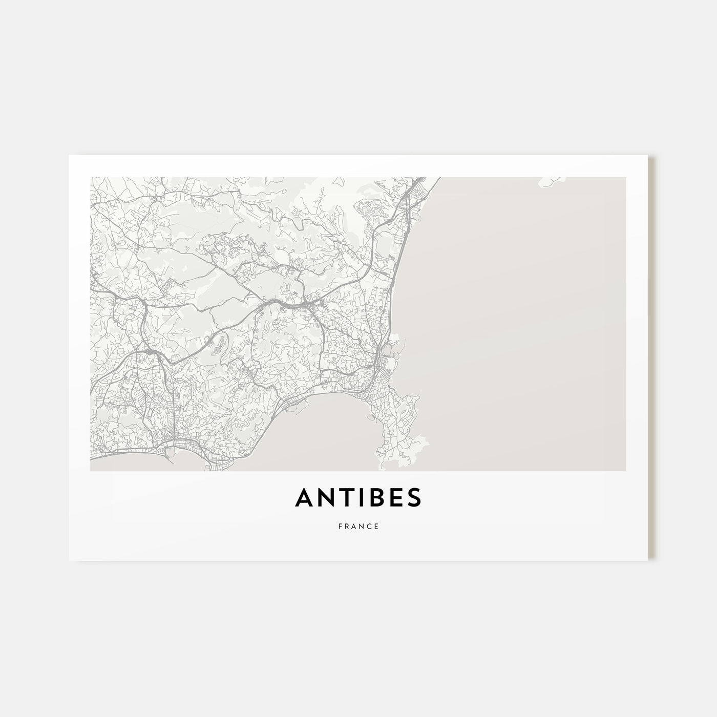 Antibes Map Landscape Poster