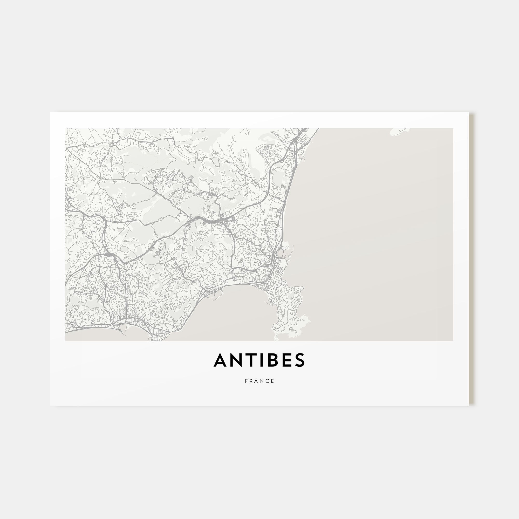 Antibes Map Landscape Poster