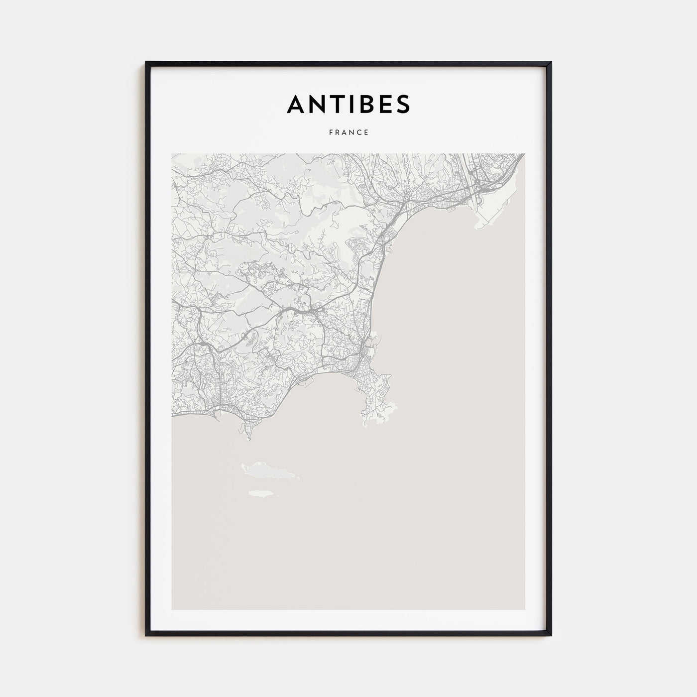 Antibes Map Portrait Poster