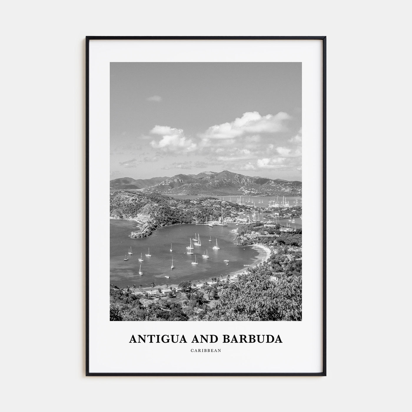 Antigua and Barbuda Portrait B&W Poster