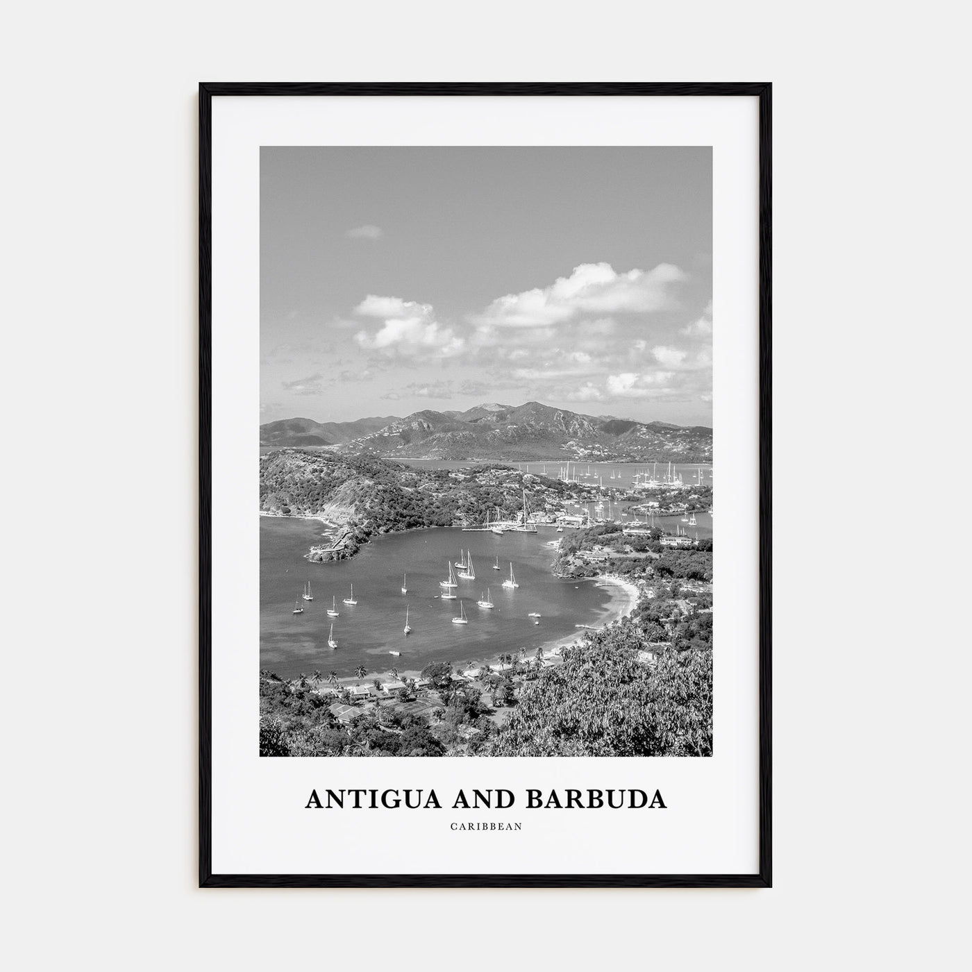 Antigua and Barbuda Portrait B&W Poster