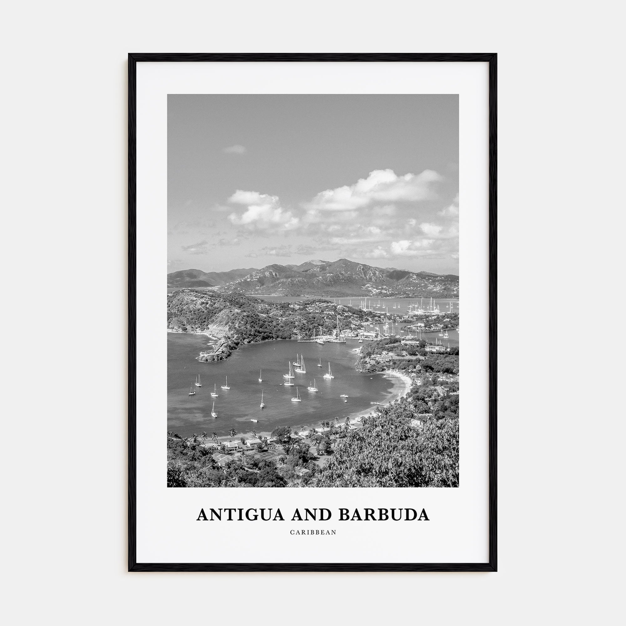 Antigua and Barbuda Portrait B&W Poster