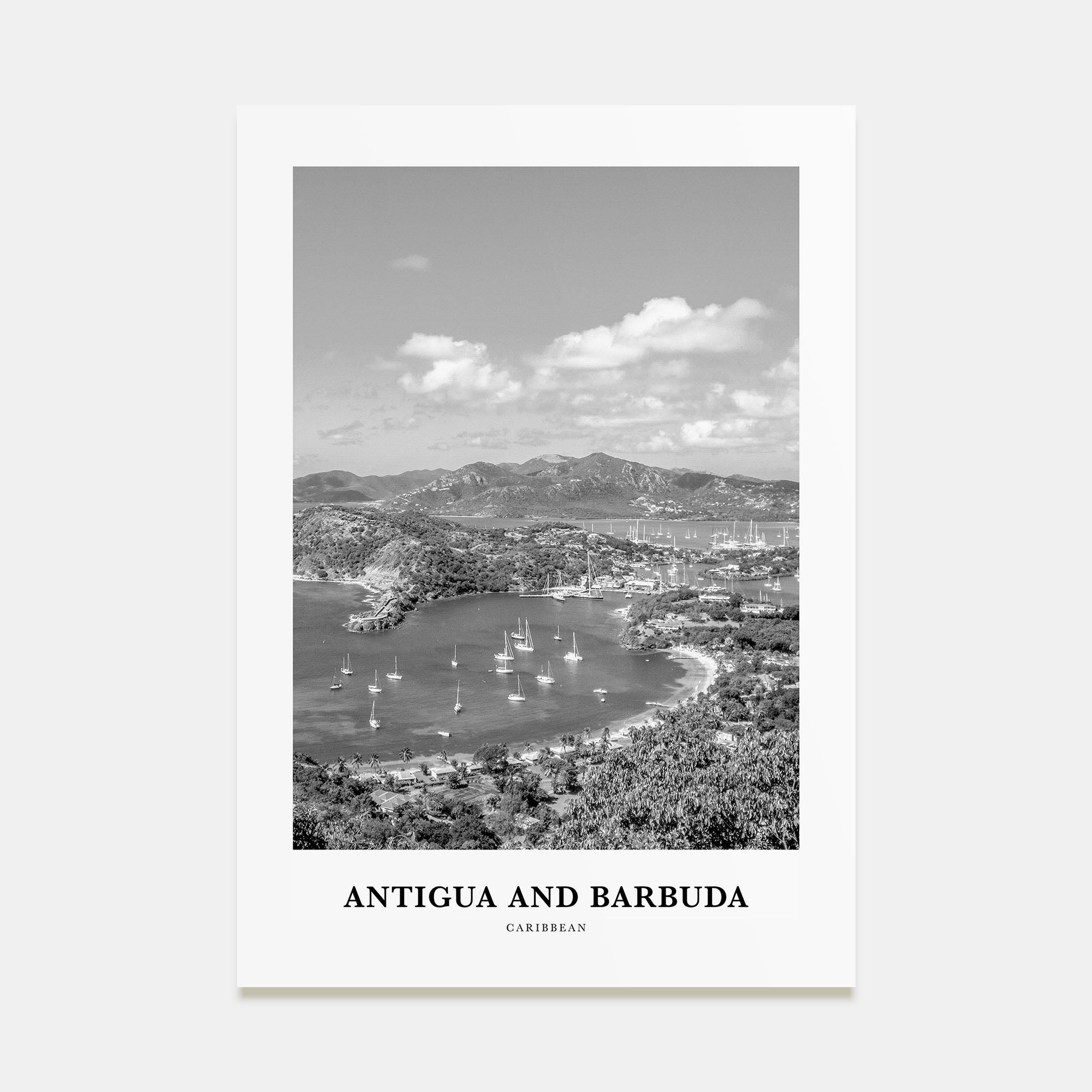 Antigua and Barbuda Portrait B&W Poster