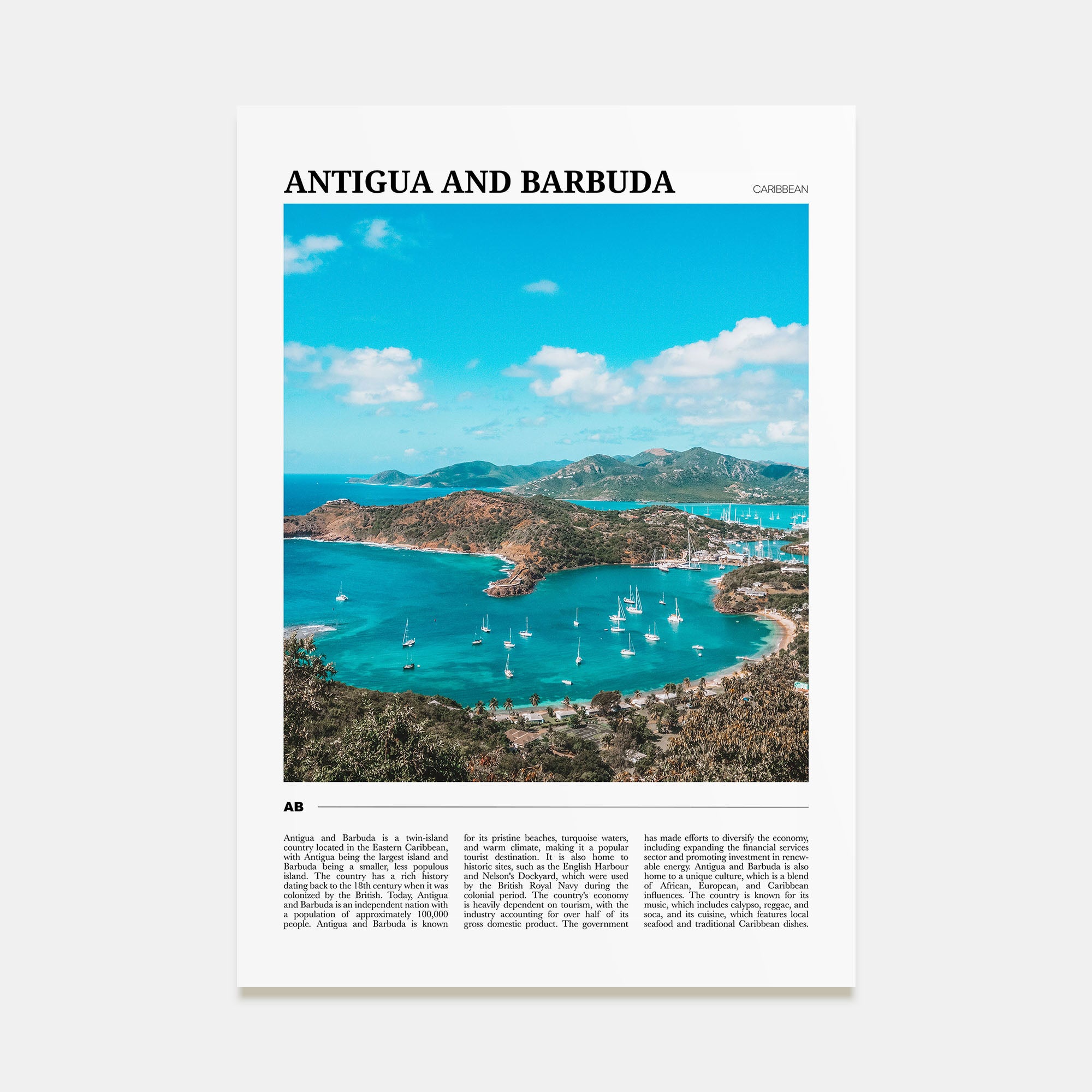 Antigua and Barbuda Travel Color Poster