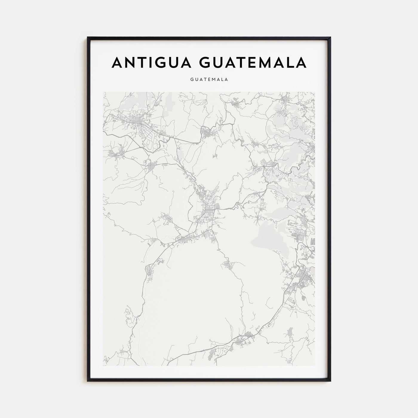 Antigua Guatemala Map Portrait Poster