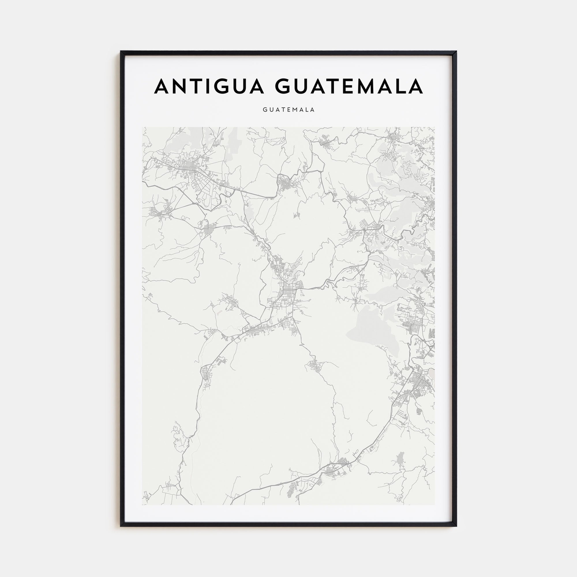 Antigua Guatemala Map Portrait Poster