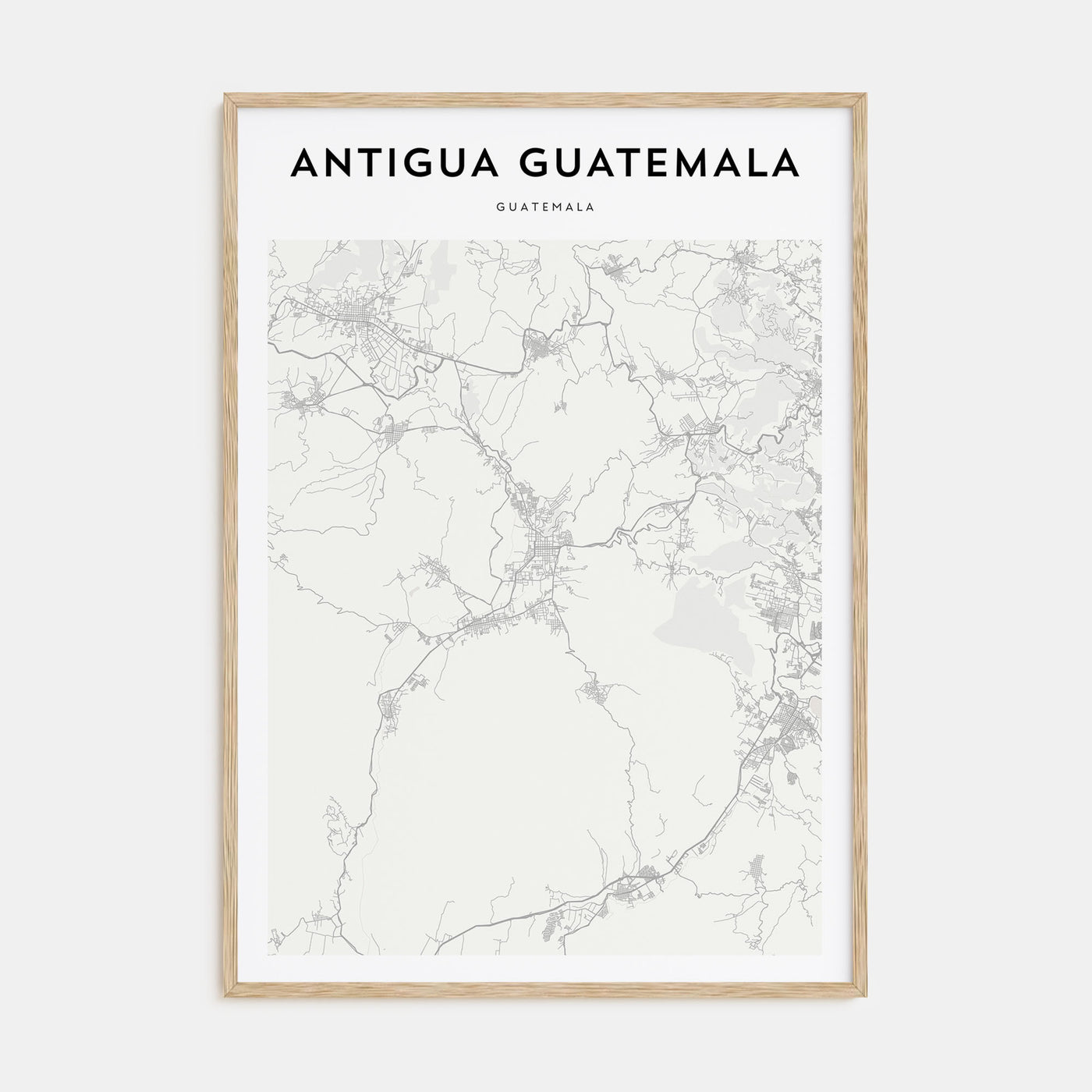 Antigua Guatemala Map Portrait Poster