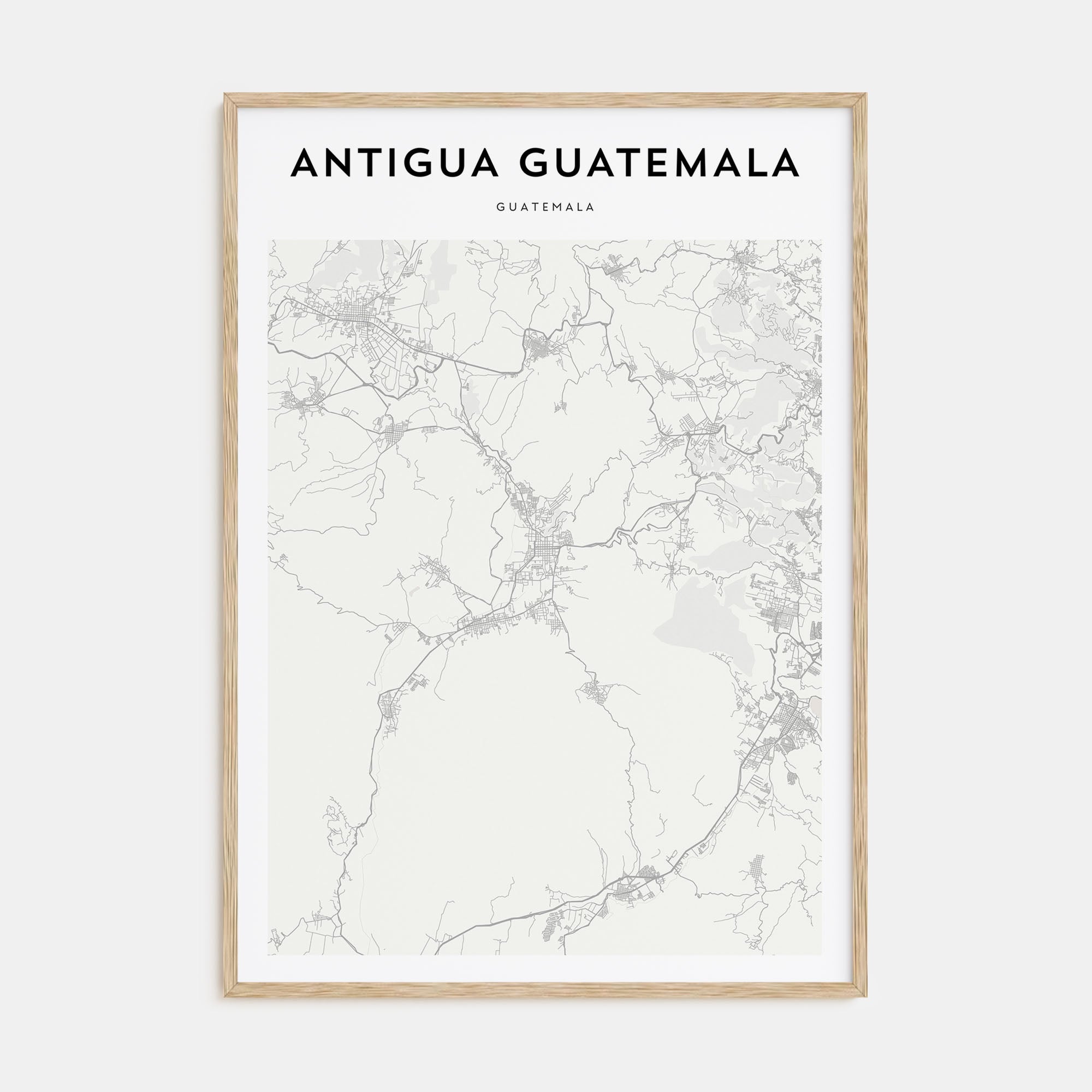 Antigua Guatemala Map Portrait Poster