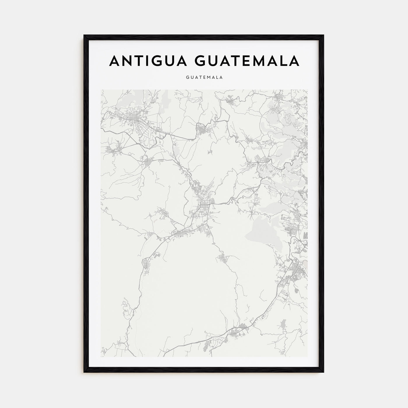 Antigua Guatemala Map Portrait Poster