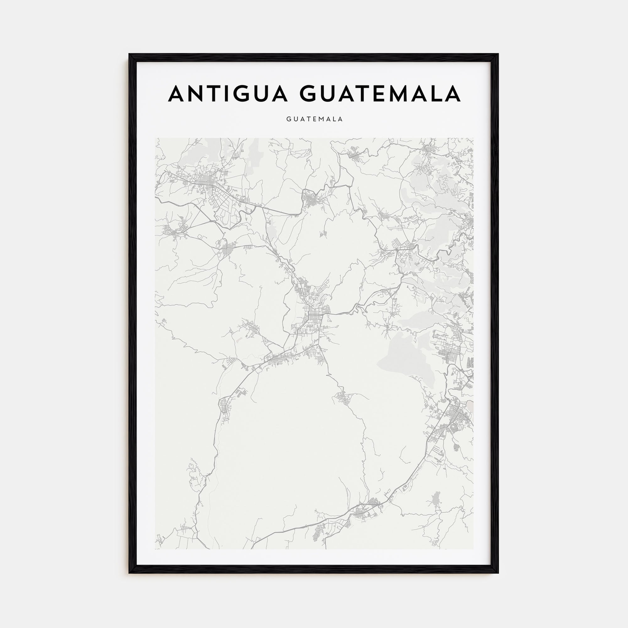 Antigua Guatemala Map Portrait Poster