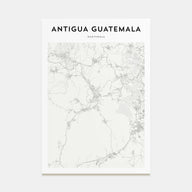 Antigua Guatemala Map Portrait Poster