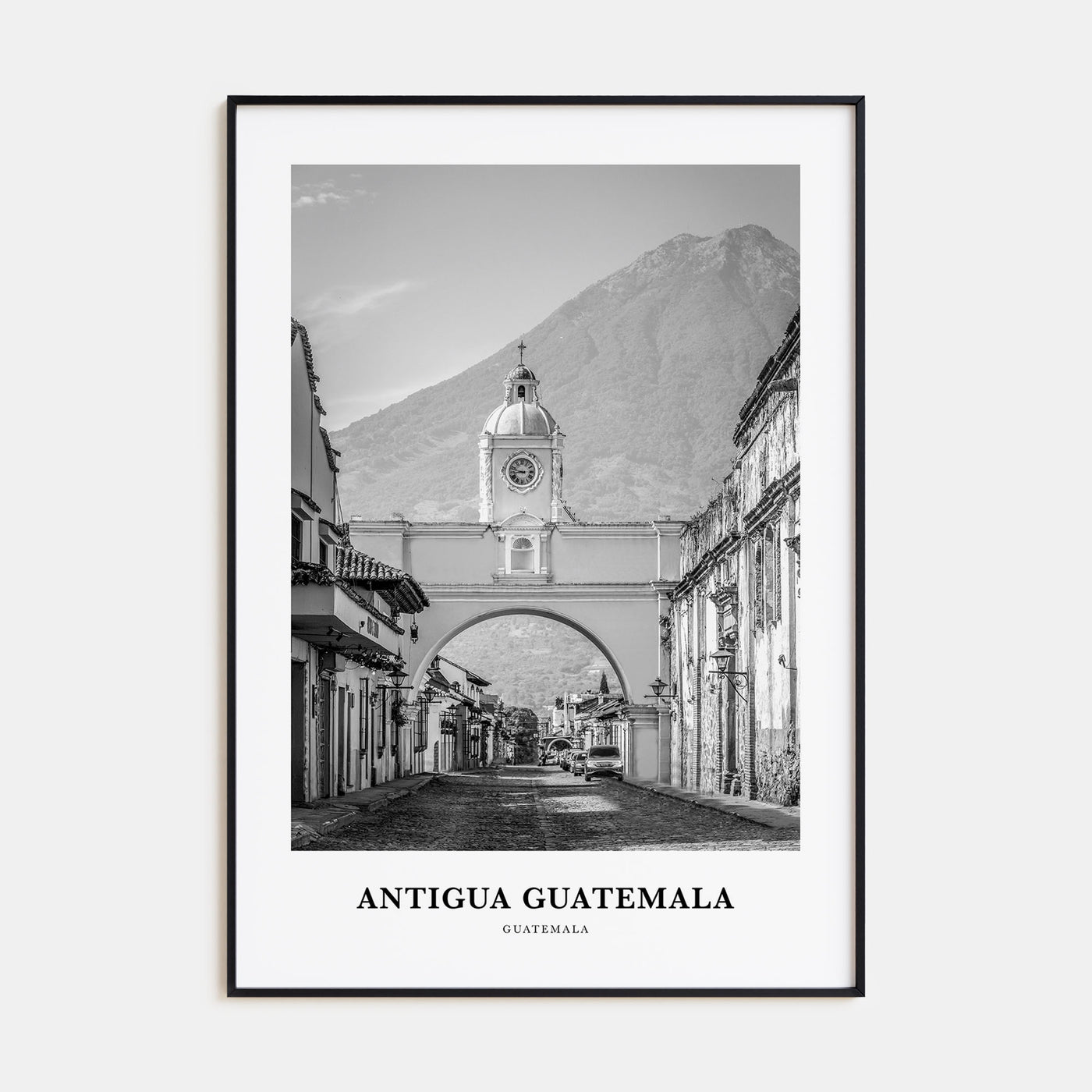 Antigua Guatemala Portrait B&W Poster