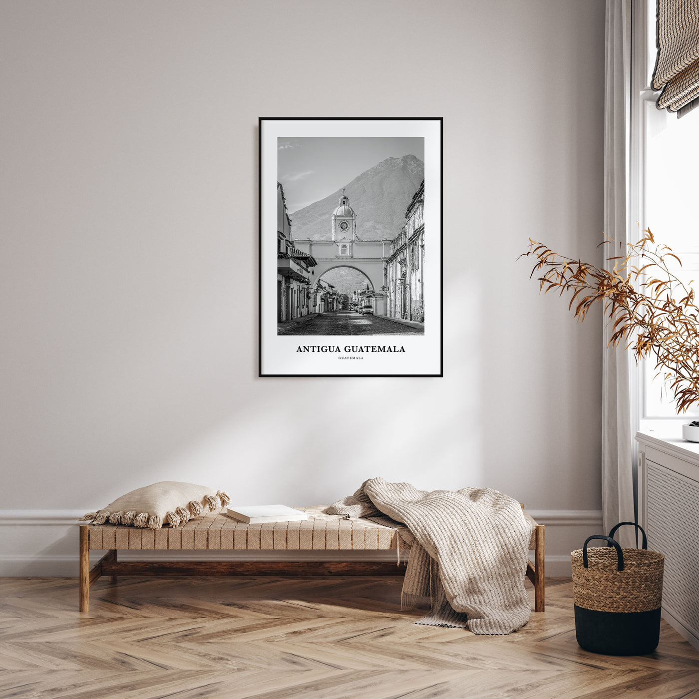 Antigua Guatemala Portrait B&W Poster
