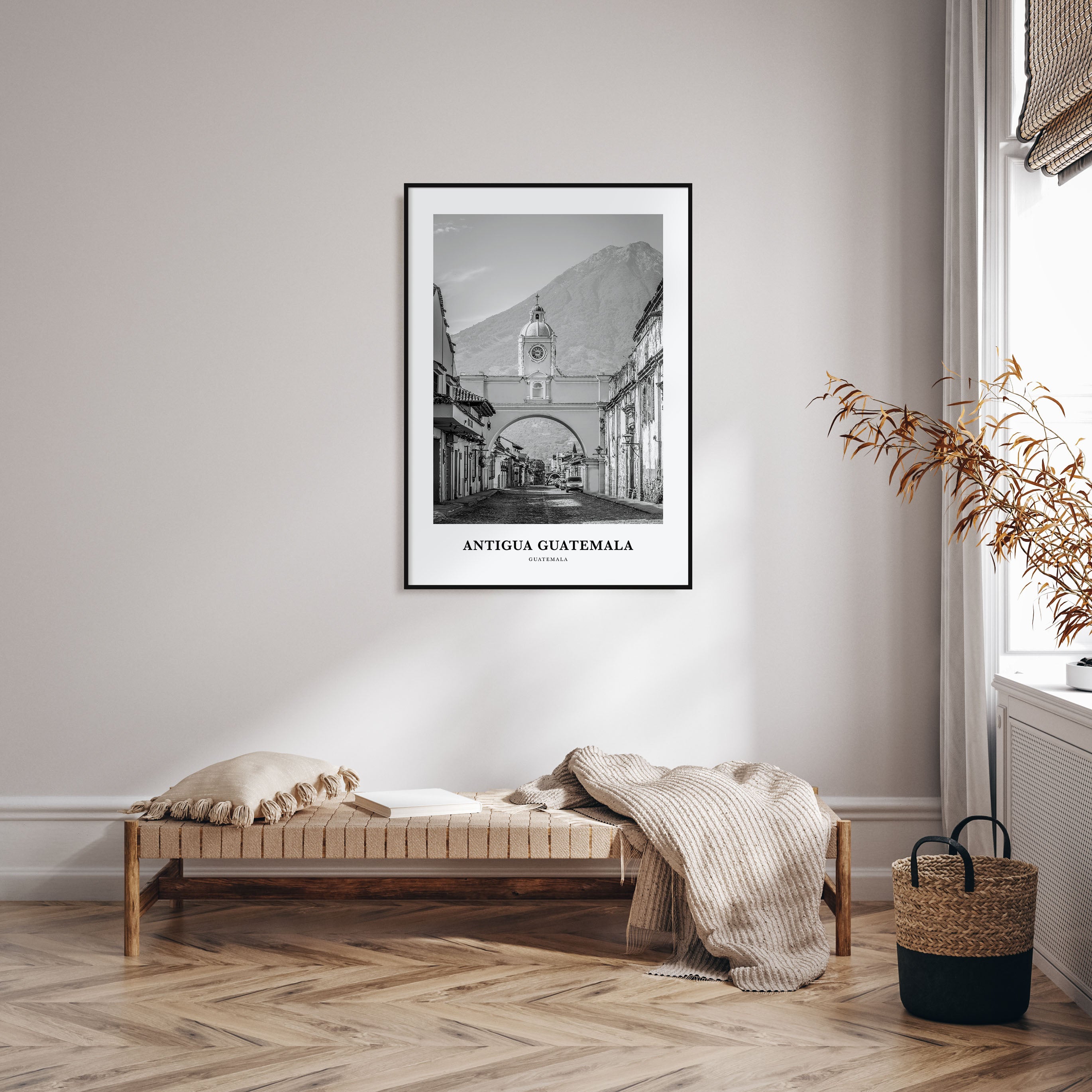 Antigua Guatemala Portrait B&W Poster