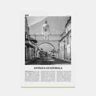 Antigua Guatemala Travel B&W Poster