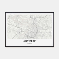 Antwerp Map Landscape Poster