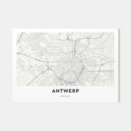 Antwerp Map Landscape Poster
