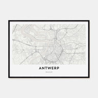 Antwerp Map Landscape Poster