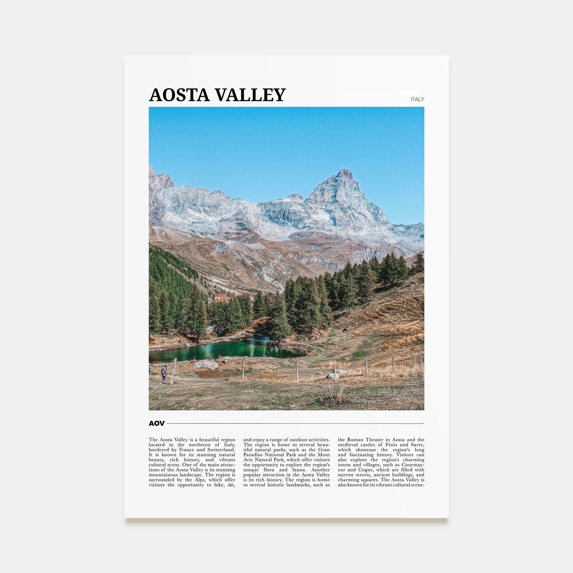Aosta Valley Travel Color Poster