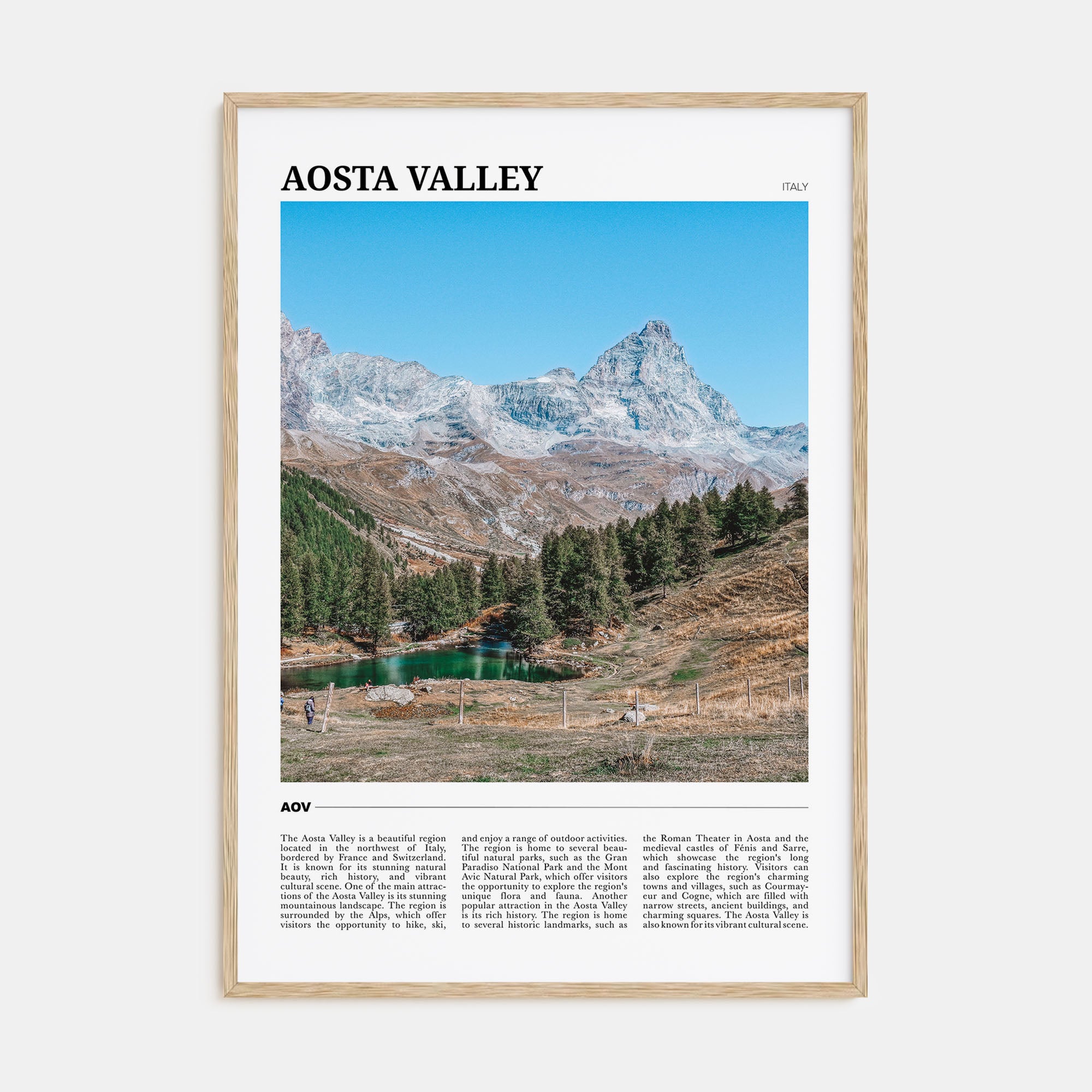 Aosta Valley Travel Color Poster